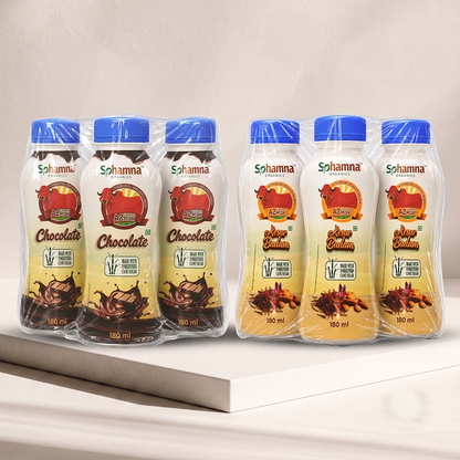 A2 Flavoured Milk Combo Pack – Saffron Almond & Chocolate (6 Pack)