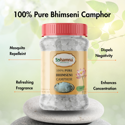 Bhimseni Camphor – 100g Crystals | 100% Organic | Pure & Natural Fragrance