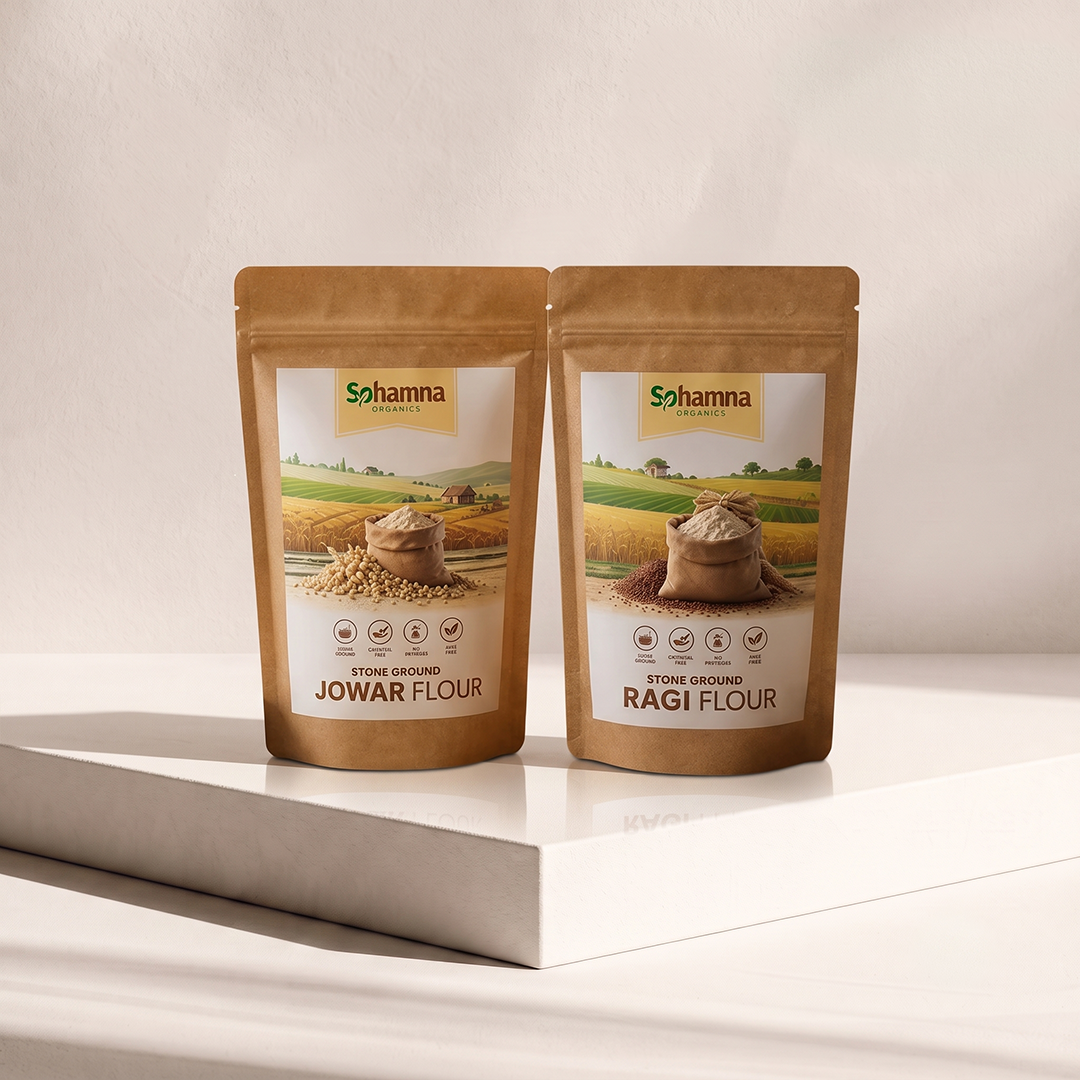 Jowar & Ragi Stoneground Flours Combo (2 Pack)