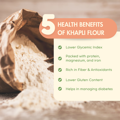 Khapli Wheat Flour 1KG | Stone Ground Emmer Wheat Atta for Rotis & Baking