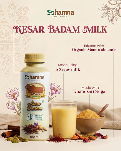 A2 Flavoured Milk Combo Pack – Saffron Almond & Chocolate (6 Pack)